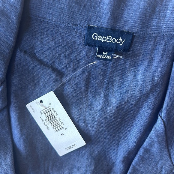 GapBody Washable Linen Top - Blue Linen PJ Top - Size M - Picture 2 of 8